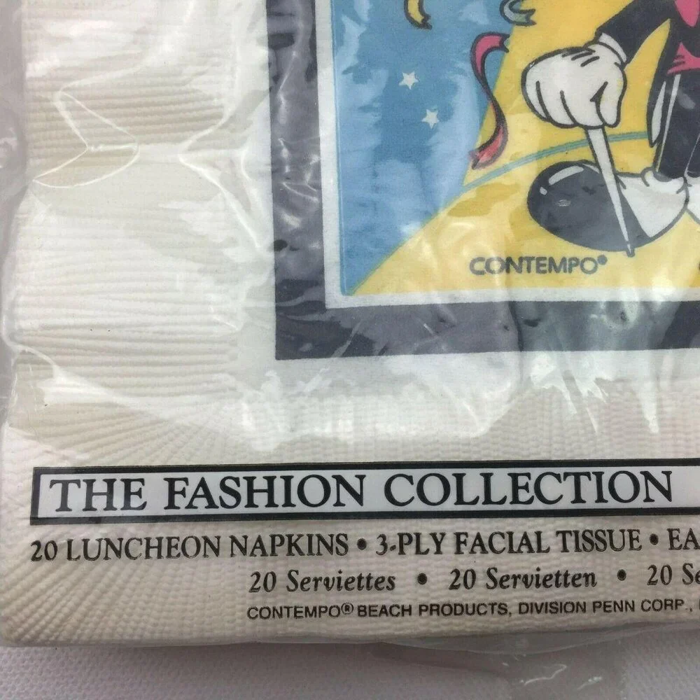 Vintage Contempo Walt Disney Mickey Mouse 3 Ply Birthday Party Luncheon Napkins